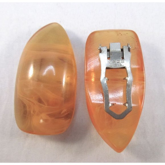 Vintage Apple Juice Bakelite Dress Clips - Picture 6 of 10